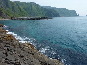 テレビロケを行なった積丹半島の沼前岬。