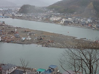 旧北上川河口部の中瀬。